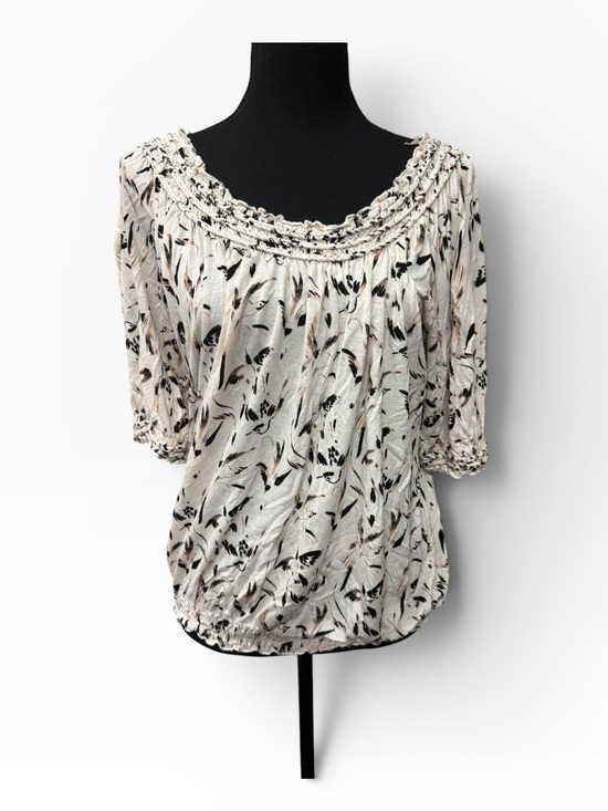 American Rag Tops - American Rag 2X Boho Peasant Top Cream Floral Off Shoulder Cottagecore